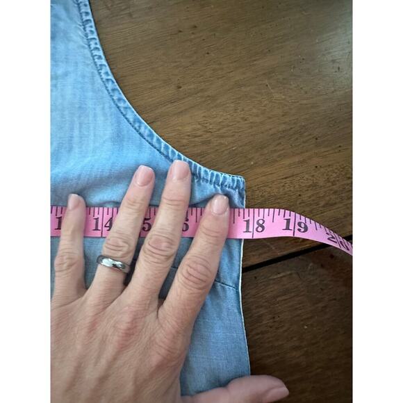 BELLA DAHL Women's Blue Sleeveless Racer Back Stripe Trim Mini Dress Size Small - Picture 10 of 11